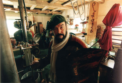 The artist in his workshop